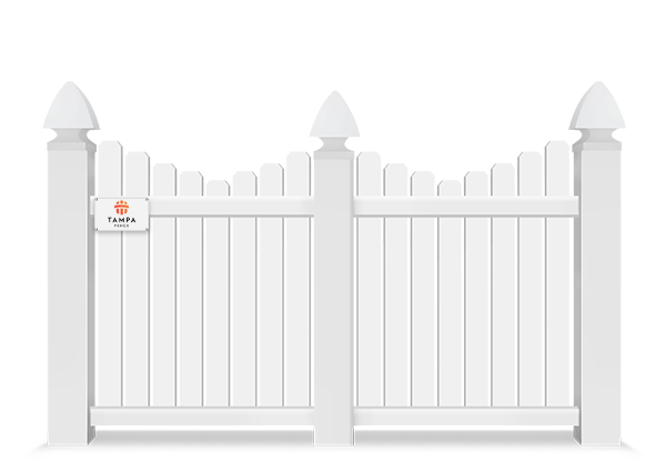 Vinyl Scalloped Picket Fence in Tampa Florida